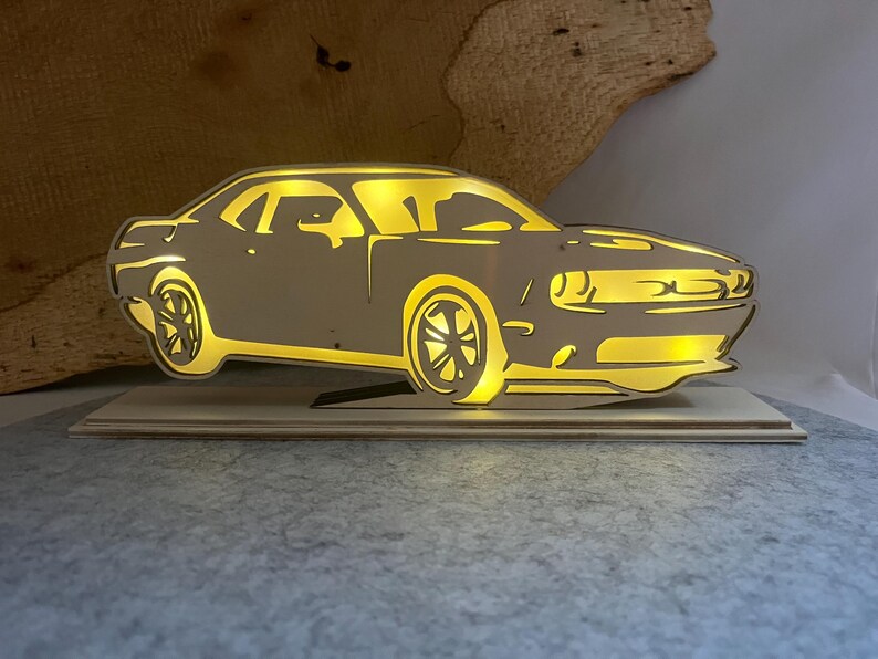 Muscle Cars Led Muscle Car LED Lamp Laser Cut File SVG, Classic American Car Light ...