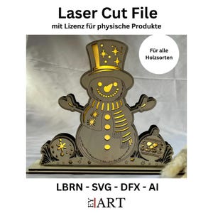 File tagliato al laser Pupazzo di neve / Natale / Decorazione natalizia / Lampada / Natale / Pupazzo di neve