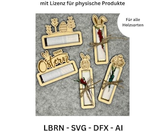 Laser Cut File Schokoriegel Verpackung Ostern
