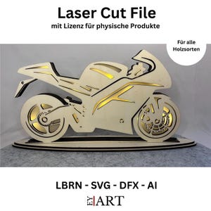 Laser Cut File Superbike Lampe Geschenk Layer Design