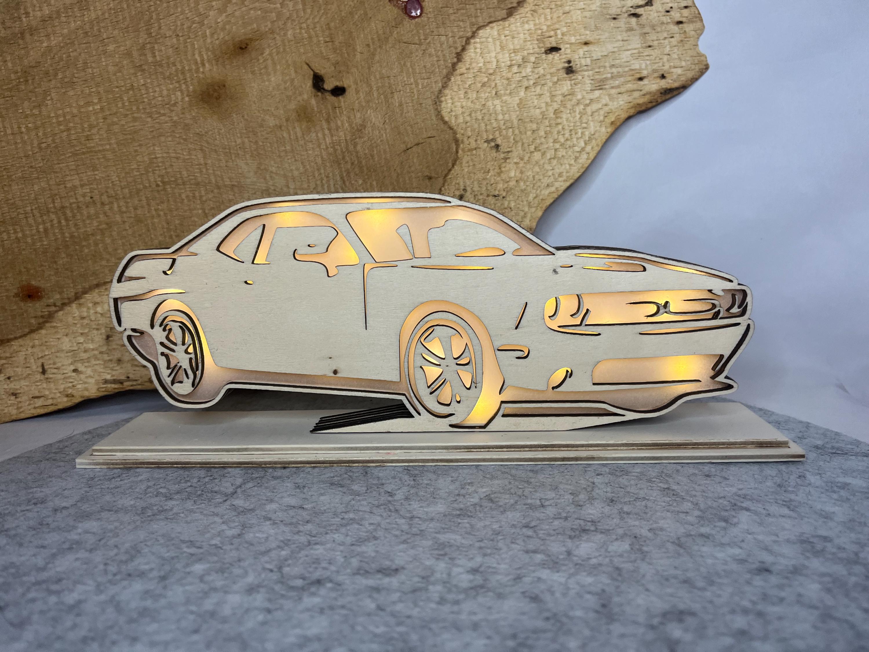Muscle Cars Led Muscle Car LED Lamp Laser Cut File SVG, Classic American Car Light ...