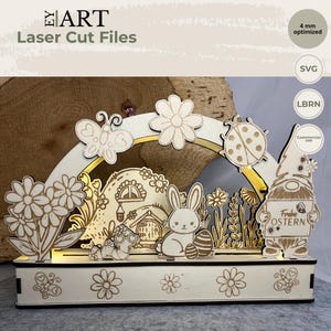Laser Cut File Light Arch Candle Arch Small 28 cm Long 4 mm Wood for Easter Easter Arch of Lights