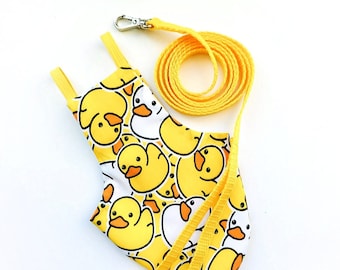 Pigeon Pants Flyper Diaper Flightsuit Bird Harness - Yellow Rubber Ducky with Matching Leash Offer