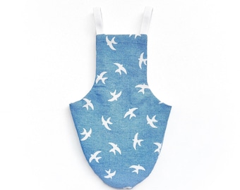 Pigeon Pants Bird Diaper Flightsuit - Birds on Denim