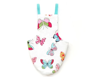 Pigeon Pants Flightsuit in Butterflies Print - Handmade Cotton Bird Diaper w/ Leash Add-On