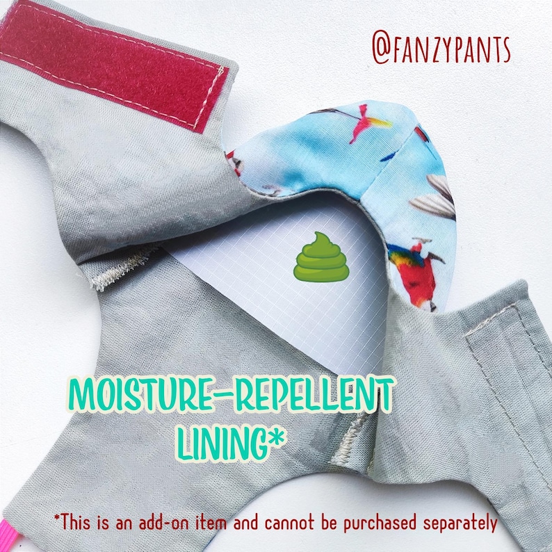 Moisture-Repellent Lining for Pigeon Pants - Washable Insert or Full Lining (Pants Not Included) image 1