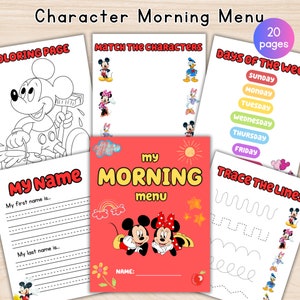 Basic Morning Menu Homeschool, Preschool Morning Menu, Toddler Morning Basket, Charlotte Mason Homeschool Morning Basket, Kindergarten Menu