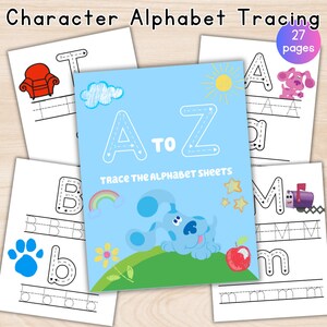 Planilhas de rastreamento do alfabeto A-Z / Pasta de trabalho de rastreamento ABC / Rastreamento de letras manuscritas / Planilhas pré-escolares e infantis para impressão / Rastreamento do alfabeto