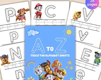 Alphabet Tracing Worksheets A-Z / ABC Tracing Workbook /Handwriting Letters Tracing /Printable Preschool & Kinder Worksheets /Alphabet Trace