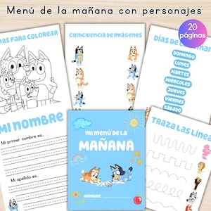 English Menú básico de la mañana Educación en el hogar, Menú de la mañana preescolar, Cesta de la mañana para niños pequeños, Menú de jardín