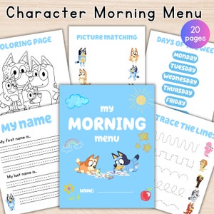 Basic Morning Menu Homeschool, Preschool Morning Menu, Toddler Morning Basket, Charlotte Mason Homeschool Morning Basket, Kindergarten Menu