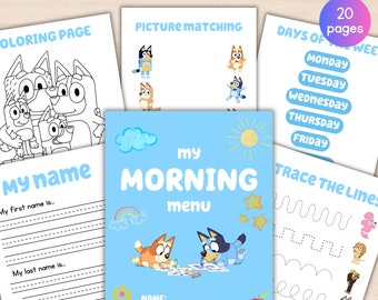 Basic Morning Menu Homeschool, Preschool Morning Menu, Toddler Morning Basket, Charlotte Mason Homeschool Morning Basket, Kindergarten Menu