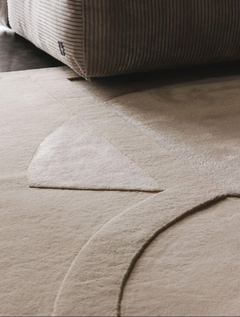Cordero Y Rug Hand Tufted Wool Area Rug: Beige Abstract Geometric Design - Etsy