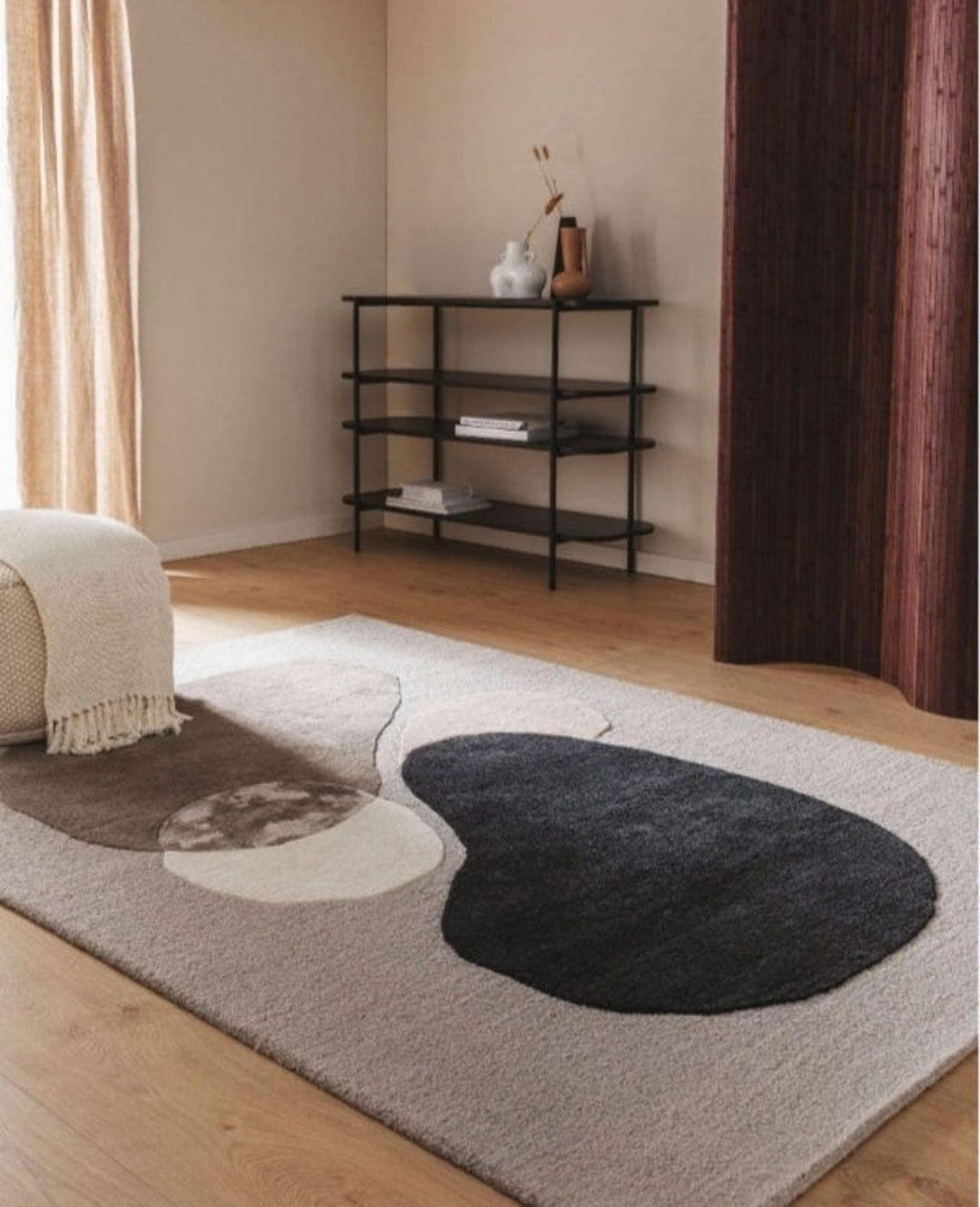 Hand Looped Rugs Hand-tufted Wool Rug: Abstract Loop-cut Pile, Modern Design - Etsy