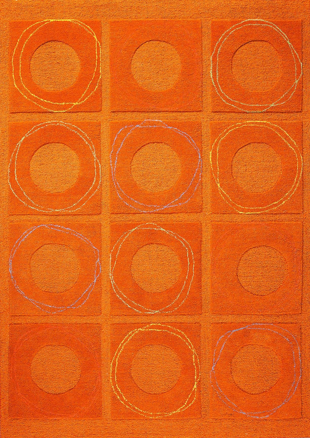 Geometric Hand Tufted Circle Rust Area Rugs Carpet. - Etsy