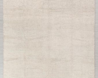 Moroccan Boho Rug Ivory White Wool Natural Hand Made, Customize in Any ...