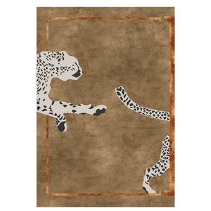 Luxury Leopard rug,Hand tufted rug.Leopard print rug. Running leopard rug,kids rug, soft rugs, Leopard Area rug.5x3,4x6,5x8,6x9,8x10.