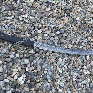 Handmade Damascus Steel Sword For Sale With Leather Sheath Full Tang Katana Sword Gift For Him-Wedding Gift Groomsmen Gift