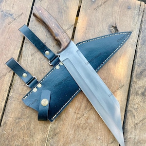 Custom Handmade SEAX Knife with High carbon steel with Rosewood Handle and Leather sheath|Gift for him| Anniversary gift & Birthday gift