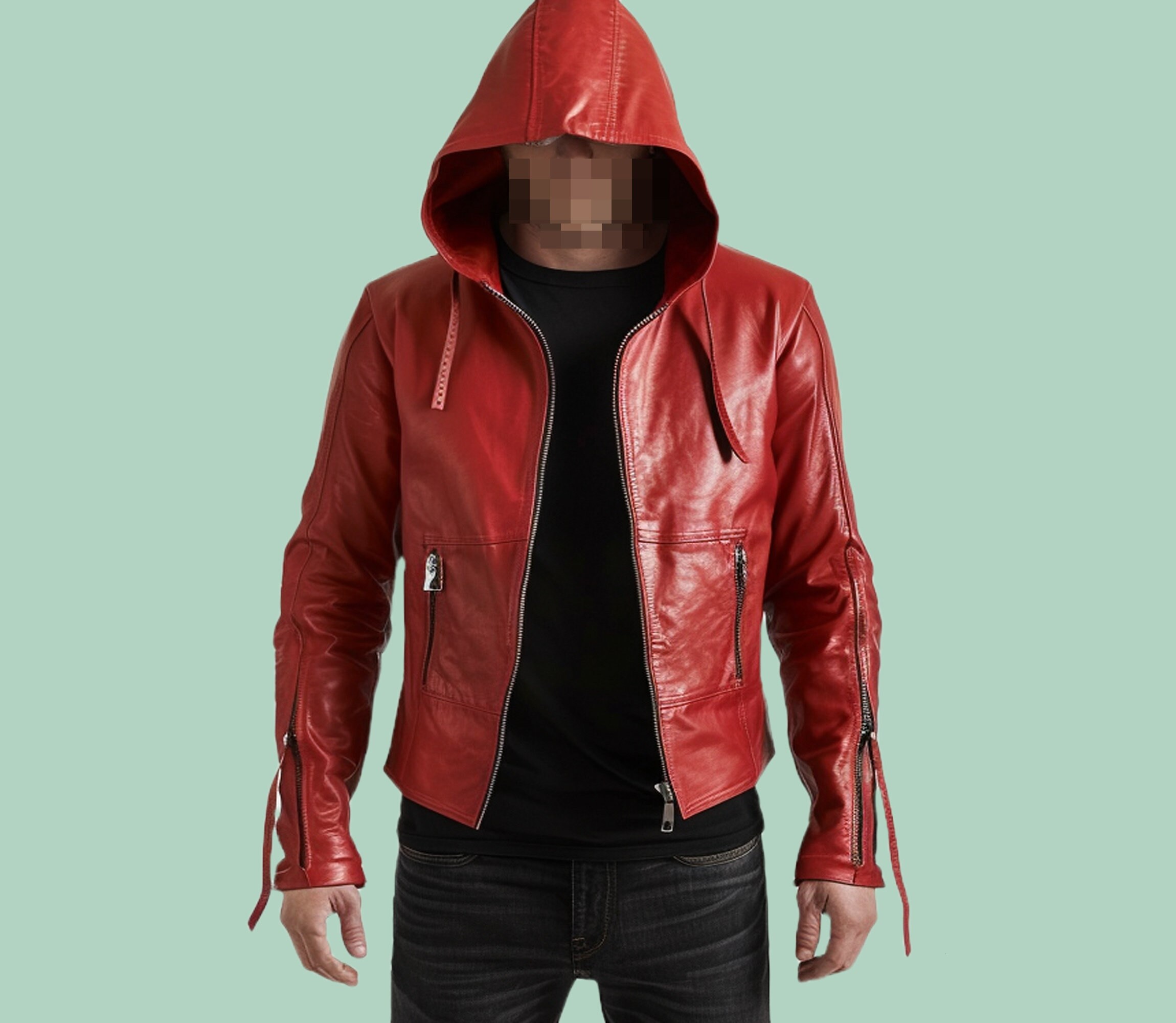 Cazadora motera roja hombre online
