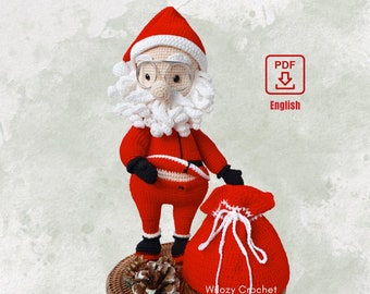 Christmas Crochet Pattern: Mr Santa Claus - Xmas Amigurumi Tree Home Decor By Wilozy Crochet - PDF File English Language - Us Terms Patterns