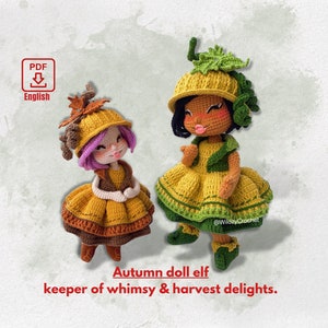 Crochet Autumn Doll Pattern: Cute Pumpkin Doll | Amigurumi Fall Season Doll Pattern | PDF English Tutorial Only - US Term