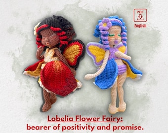 Fairy Doll Crochet Pattern - LOBELIA, Fairy Flower Amigurumi Pattern, PDF English Pattern Only - WilozyCrochet