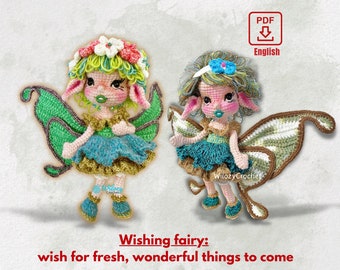 Crochet Fairy Doll Patterns HOPE - The Wishing Fairy Amigurumi Doll Pattern, PDF English Pattern Only US Term