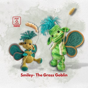Smiley - The Grass Goblin, Doll Crochet Pattern, Crochet Doll Pattern, Fairy Doll, Amigurumi Doll Pattern, PDF English Pattern Only, US Term