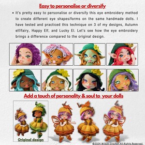 Instrucción fácil de bordado de ojos en la muñeca Elves de Wilozy, instrucción de patrón de bordado para ojos de Amigurumi, tutorial de ojos de bordado imagen 4
