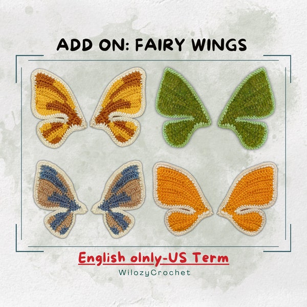 Fairy Wings Crochet Pattern - NO Doll Pattern, Pixie Wings Amigurumi Pattern, Crochet Fantastical Creature, English Only PDF File - US Term