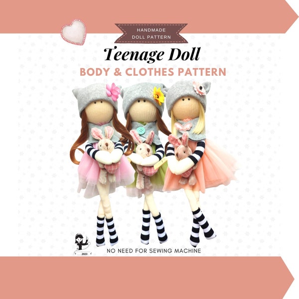 Teenage BILOO Doll Pattern, Body and Clothes-PDF Pattern Download