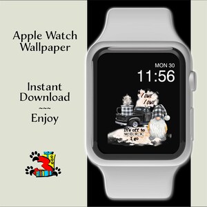Coffee Gnome Wallpaper for Smart Watch, Wallpaper with Coffee Truck for Work, Smartwatch Wallpaper, Instant Download