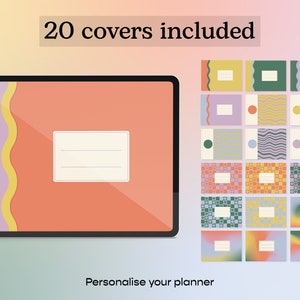Digital Planner Cover | Digital notebook cover | GoodNotes cover, Notability cover | Landscape iPad planner cover