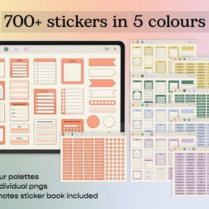 Digital Sticker Pack | GoodNotes | Pre cropped Sticker Book | PNG files | iPad Planner