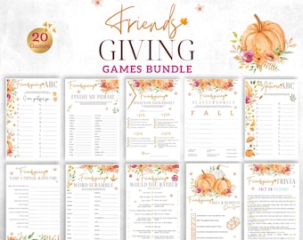 Friendsgiving Games Bundle | Printable Thanksgiving Games | Friendsgiving Dinner | Thanksgiving Game for friends | Fall games for Friends