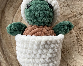 Bébé tortue dans son œuf/ Doudou fait main/ Crochet/ Enfant