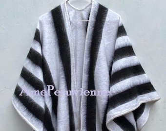 Open Alpaca Poncho, Length 67" Width 59" poncho alpaca wool, peru, poncho winter, shawl ethnic, peruvian ponchos peru poncho