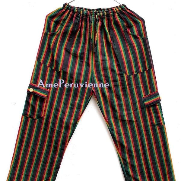 Funky Peruvian Stylish Rasta Pants from South America! Peruvian Pants! Best Quality Cotton Acrylic - Original Colors