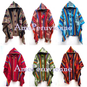 Alpaca Poncho for men and woman, poncho alpaca wool, peru, poncho for winter, shawl ethnic, peruvian ponchos zdjęcie 1