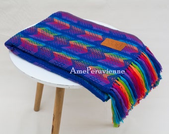 Luxury Alpaca Blue blankets - wool blankets - peruvian blankets