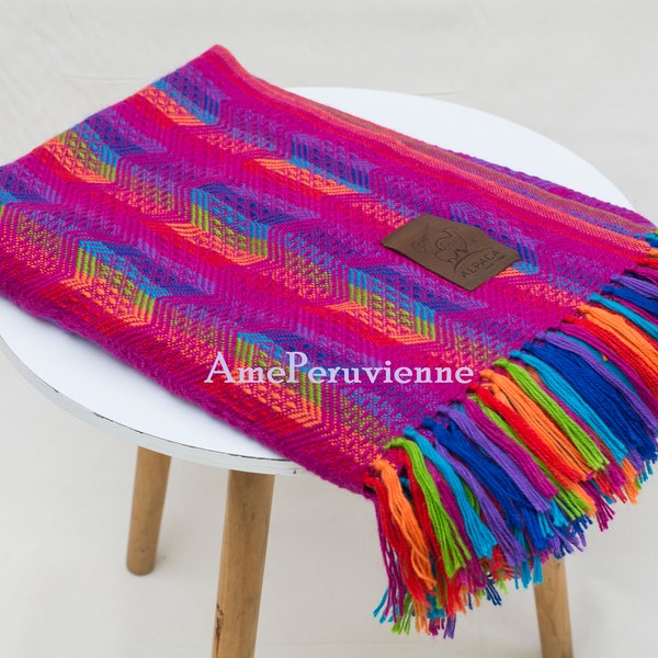 Luxury Alpaca Fucshia blankets - wool blankets - peruvian blankets