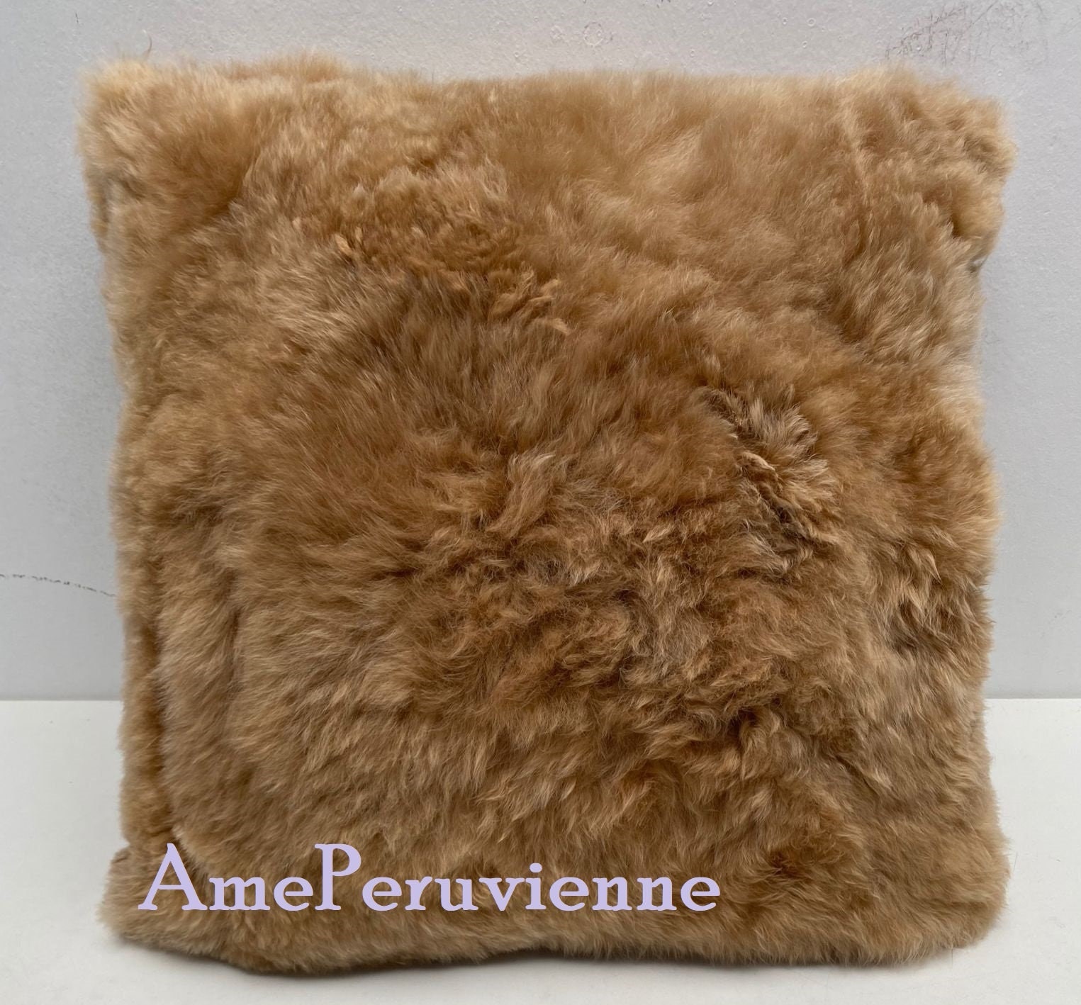 Beige Alpaca pillow, Alpaca fur , Baby Alpaca Fur Cushion Covers, pillow cover of one side in diferents sizes.