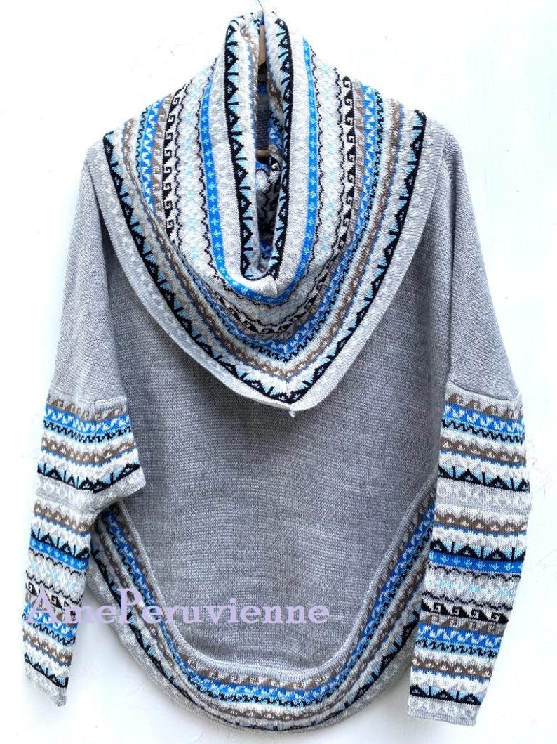 Superfine Alpaga Laine Tricoté Col Roulé Poncho Cap pour Femmes Pull alpaga dames pull poncho alpaga Alpaga Laine femme chaude douce image 4