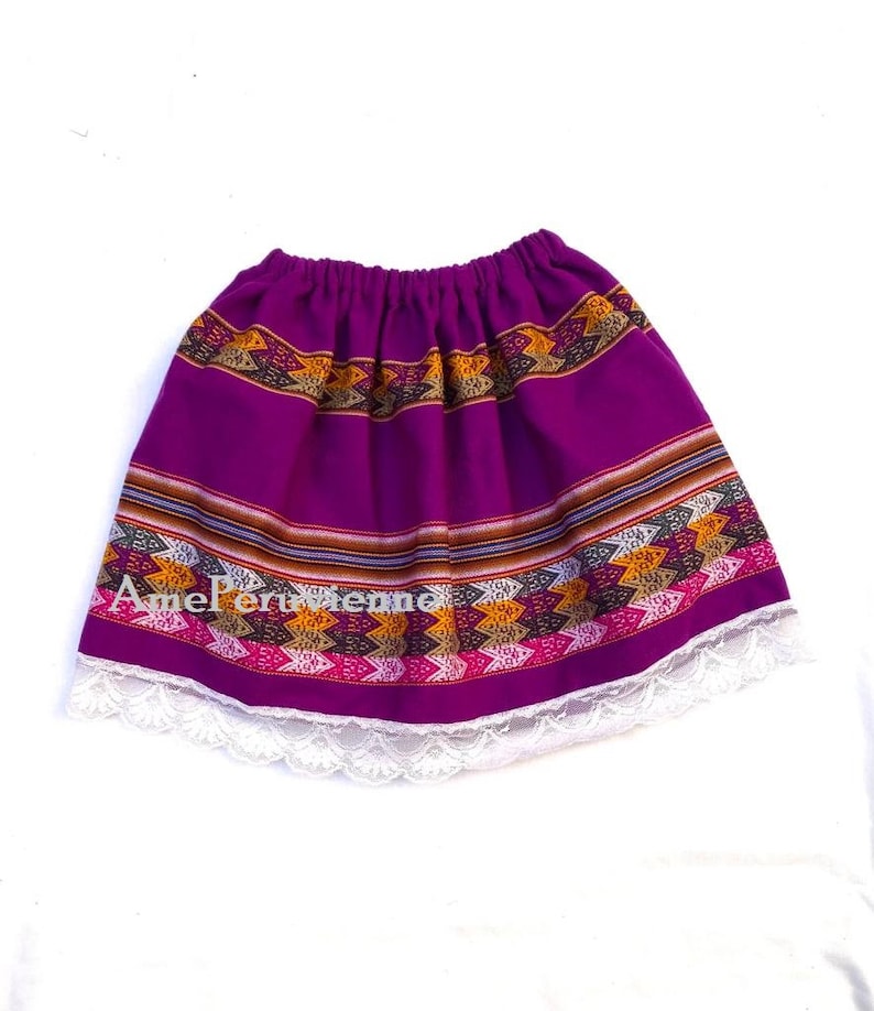 Colorful Peruvian Fabric Skirt Multi Color Girls Skirt Etsy