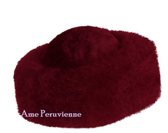 Alpaca Fur Hat Red Crossack PREMIUM 100% Peruvian Baby Alpaca Fur Red Hat Russian Hat  main image 4
