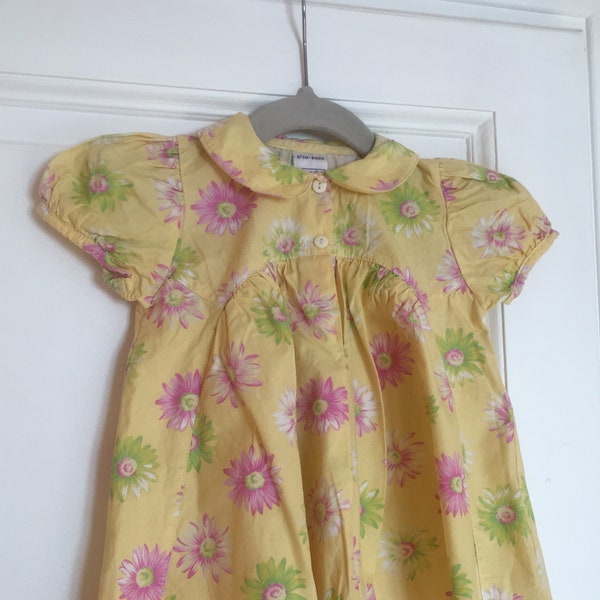 Robe dété vintage jaune à fleurs Marque Absorba 6 mois