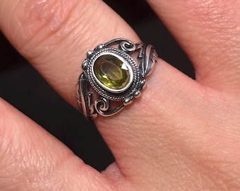 Verdant Starfire | Olivine Silver Ring