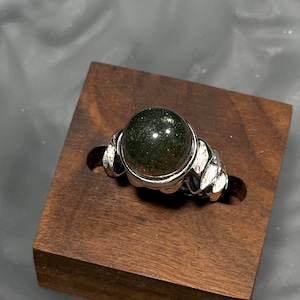 Forest Watcher | Green Phantom Quartz Adjustable Silver Ring