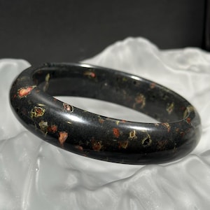 Petal Stone Drift | Plum Blossom Agate Bangle Bracelet